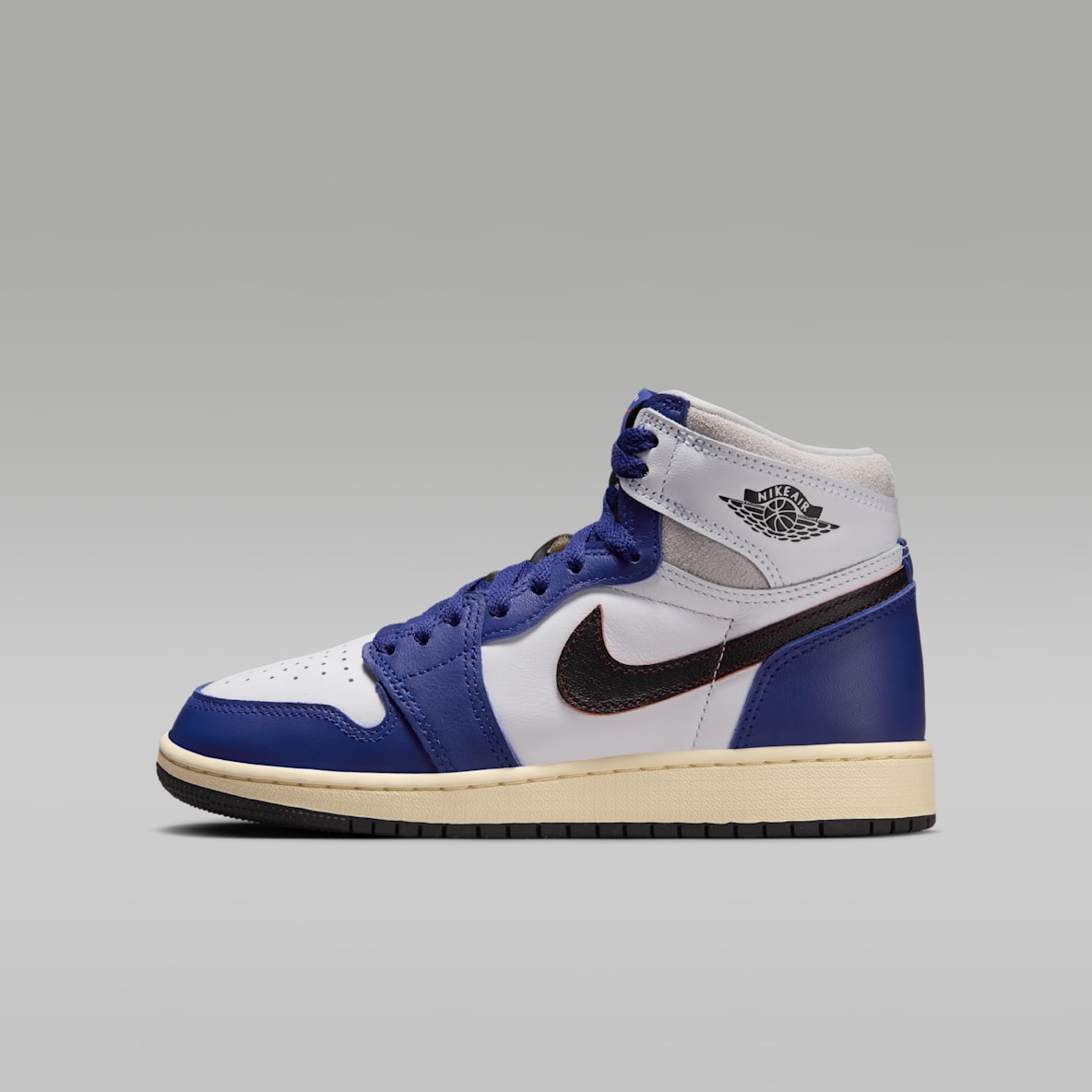 Nike ハイカットスニーカー ホワイト/ブルー/グレー NIKE ナイキ Air Jordan 1 Mid ハイカットスニーカー レザー